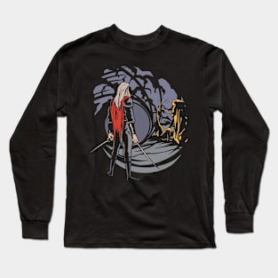 Knight Warrior Anime Style Dark Adventure Long Sleeve T-Shirt